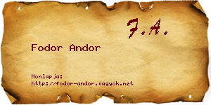 Fodor Andor névjegykártya